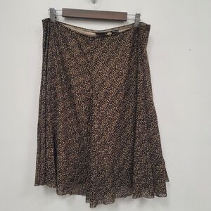 Axcess‎ Womens Y2K Forest Fairy Grunge Midi Skirt Size L Brown Elastic Waist